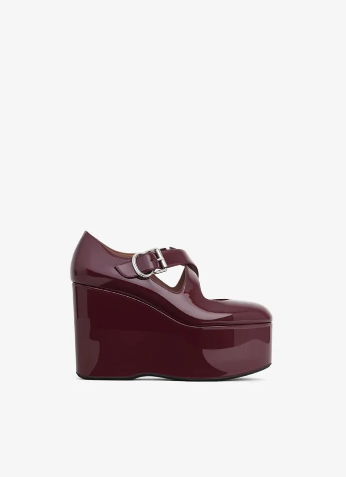 Alaa Sandals CRISS CROSS WEDGES IN PATENT CALFSKIN Red 8211 Women