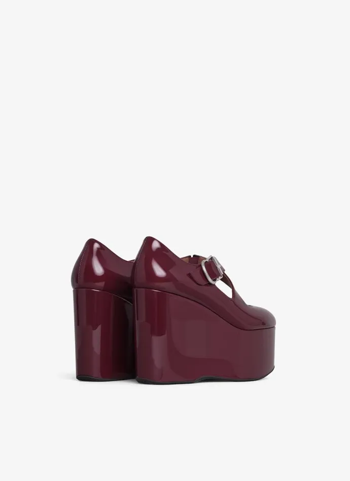 Alaa Sandals CRISS CROSS WEDGES IN PATENT CALFSKIN Red 8211 Women