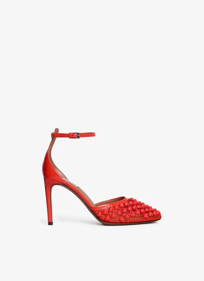 Alaa Sandals HIGH FISHNET PUMPS WITH STUDS Orange 8211 Women
