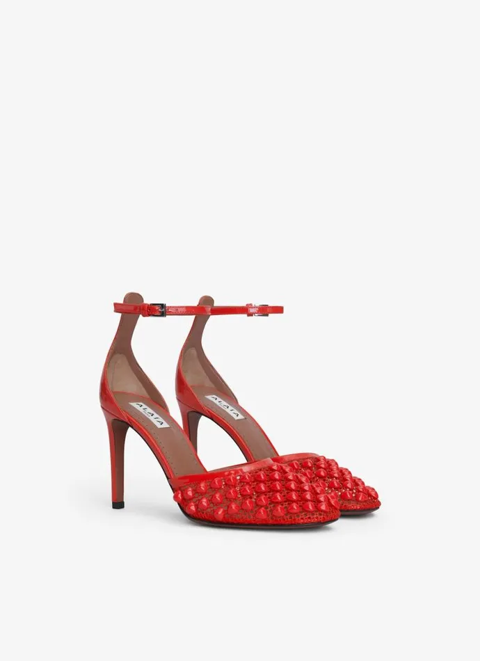 Alaa Sandals HIGH FISHNET PUMPS WITH STUDS Orange 8211 Women Alaa Sandals HIGH FISHNET PUMPS WITH STUDS Orange 8211 Women