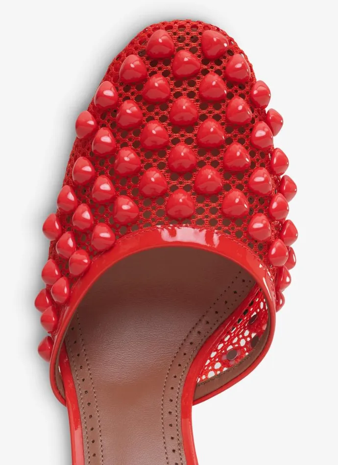 Alaa Sandals HIGH FISHNET PUMPS WITH STUDS Orange 8211 Women Alaa Sandals HIGH FISHNET PUMPS WITH STUDS Orange 8211 Women