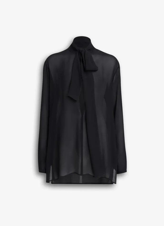 Alaa Tops and Shirts GEORGETTE SCARF BLOUSE Black 8211 Women