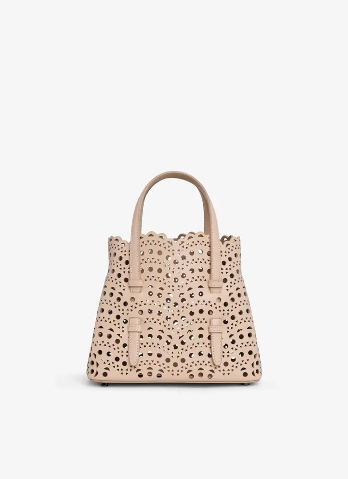 Alaa Tote Bags MINA 20 BAG IN VIENNE WAVE CALFSKIN Nude 8211 Women