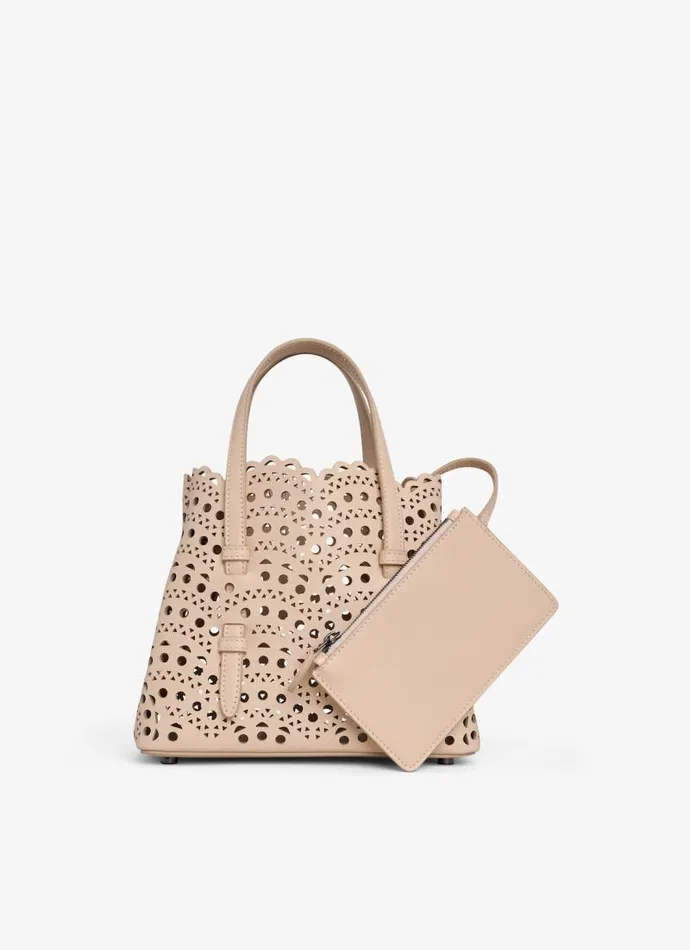 Alaa Tote Bags MINA 20 BAG IN VIENNE WAVE CALFSKIN Nude 8211 Women Alaa Tote Bags MINA 20 BAG IN VIENNE WAVE CALFSKIN Nude 8211 Women