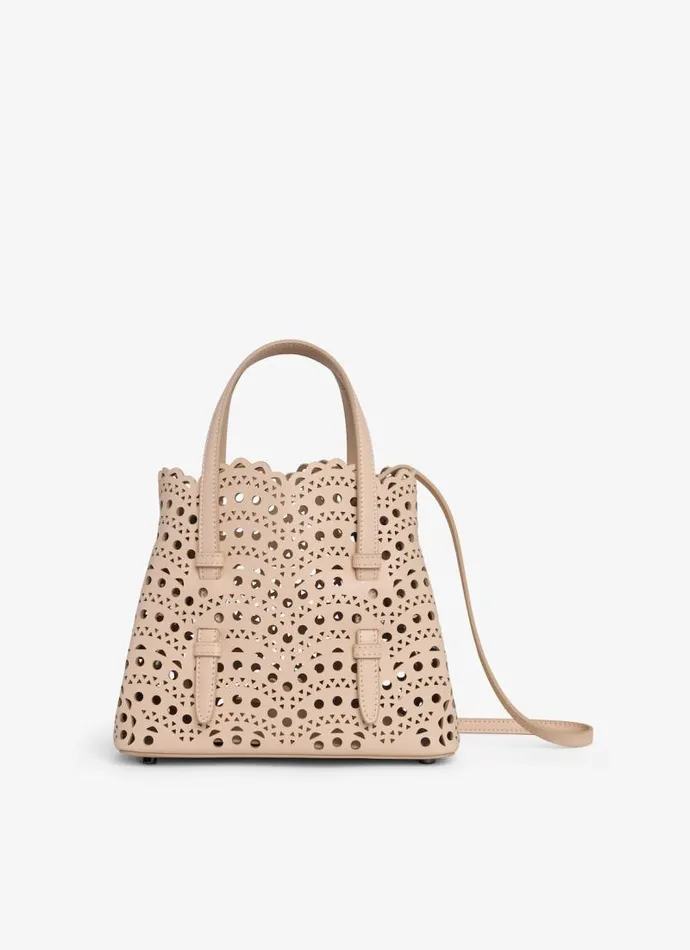 Alaa Tote Bags MINA 20 BAG IN VIENNE WAVE CALFSKIN Nude 8211 Women Alaa Tote Bags MINA 20 BAG IN VIENNE WAVE CALFSKIN Nude 8211 Women