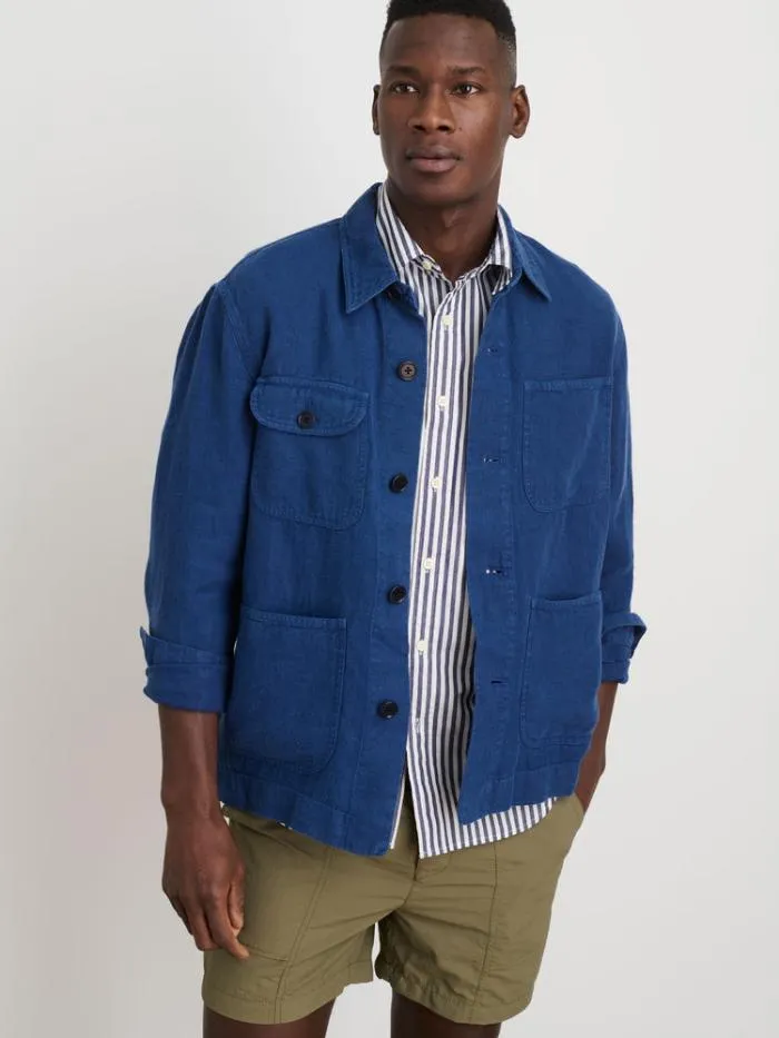Alex Mill Jackets Coats Garment Dyed Work Jacket In Linen French Navy 8211 Men