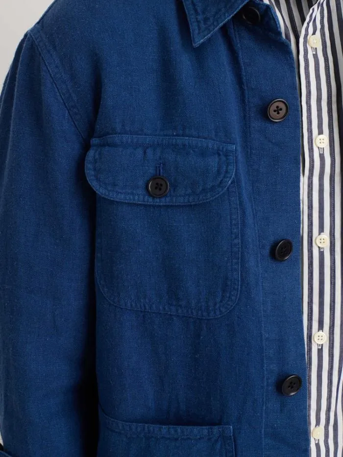 Alex Mill Jackets Coats Garment Dyed Work Jacket In Linen French Navy 8211 Men