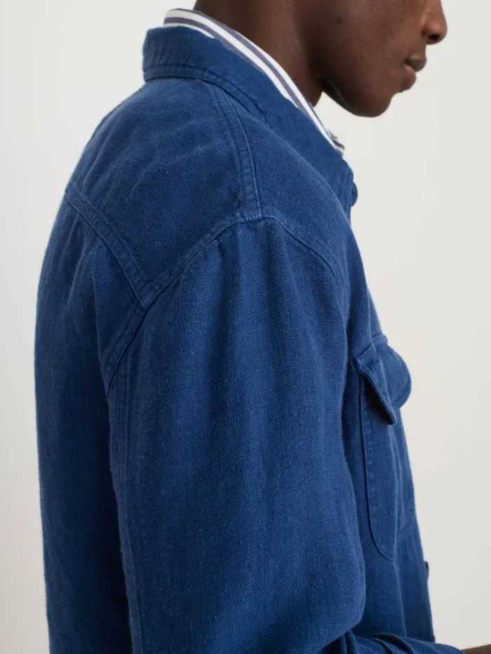 Alex Mill Jackets Coats Garment Dyed Work Jacket In Linen French Navy 8211 Men