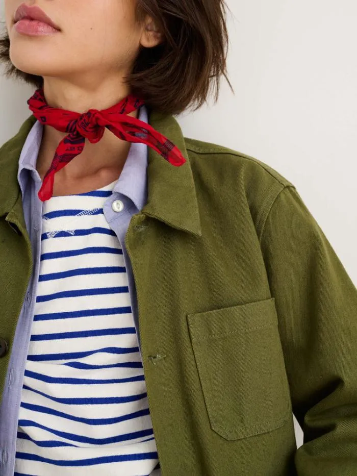 Alex Mill Jackets Outerwear Britt Work Jacket In Recycled Denim Army Olive 8211 Women