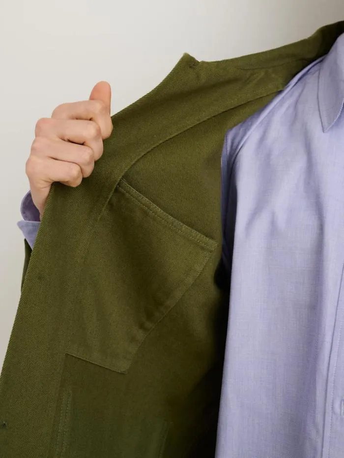 Alex Mill Jackets Outerwear Britt Work Jacket In Recycled Denim Army Olive 8211 Women