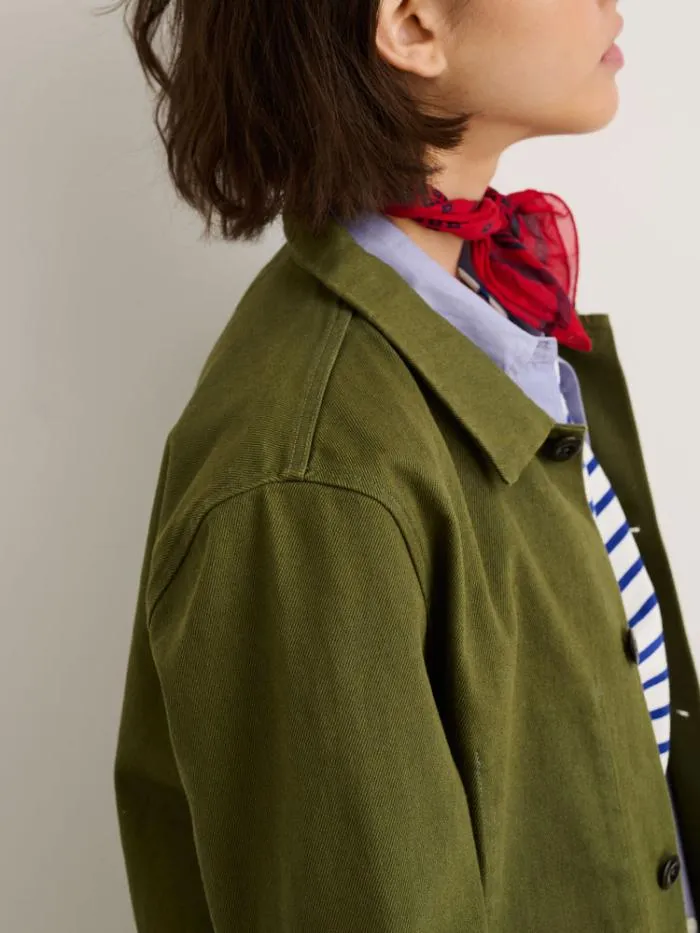 Alex Mill Jackets Outerwear Britt Work Jacket In Recycled Denim Army Olive 8211 Women