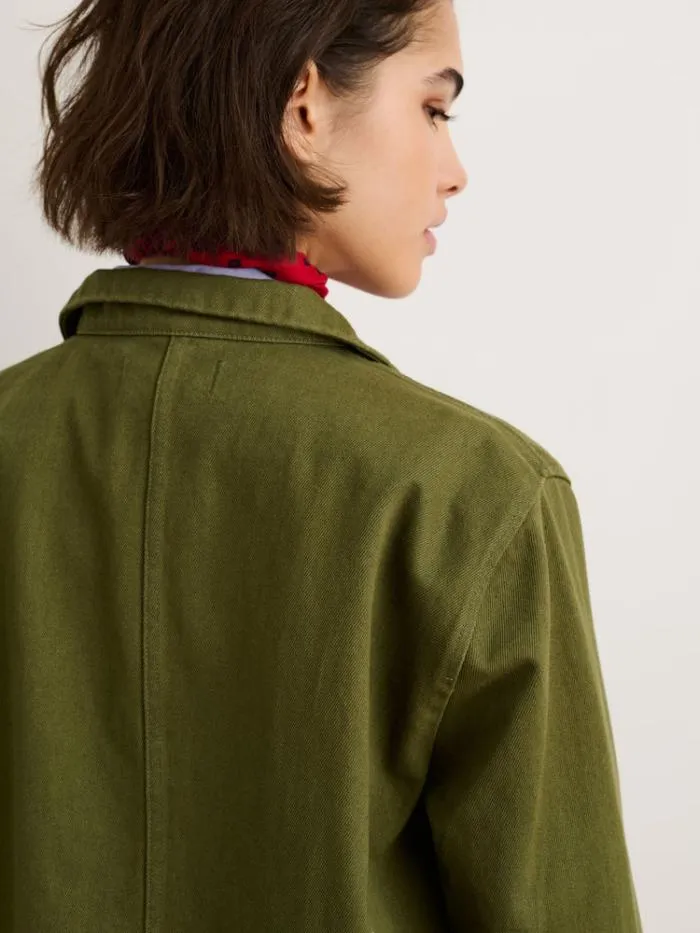Alex Mill Jackets Outerwear Britt Work Jacket In Recycled Denim Army Olive 8211 Women