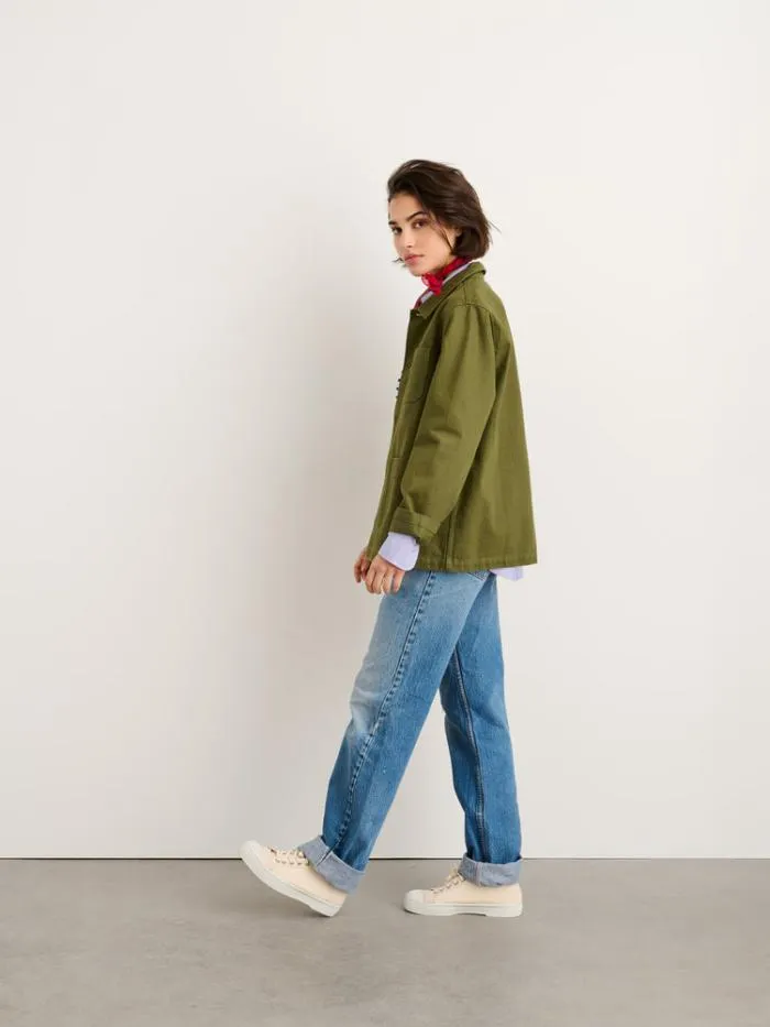 Alex Mill Jackets Outerwear Britt Work Jacket In Recycled Denim Army Olive 8211 Women