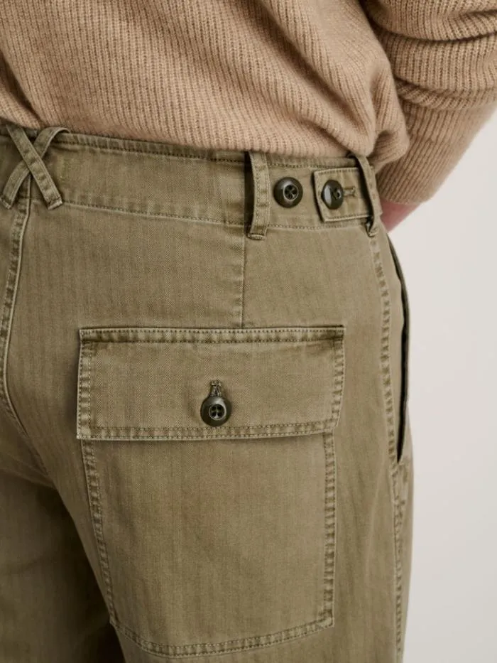 Alex Mill Pants Field Pant In Herringbone Vintage Olive 8211 Men