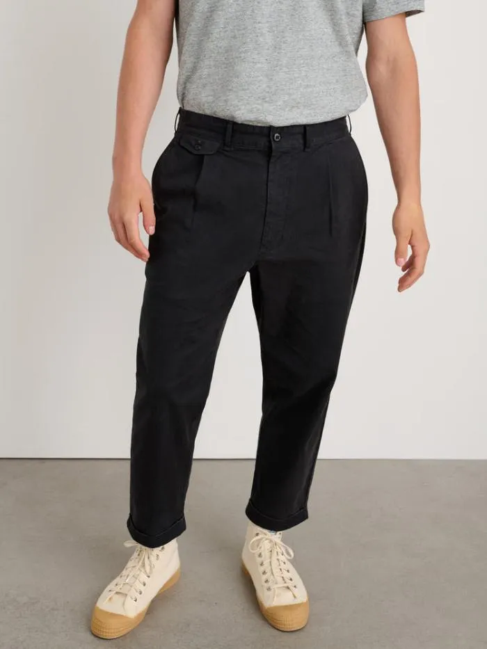 Alex Mill Pants Standard Pleated Pant In Chino Black 8211 Men