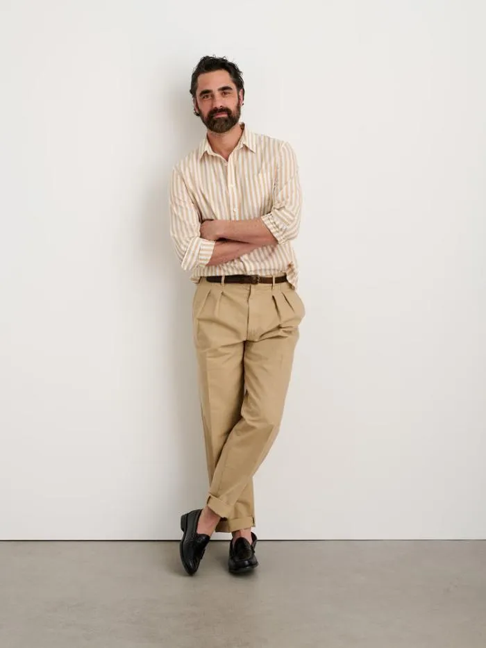 Alex Mill Shirts Mill Shirt In Wide Striped Portuguese Poplin Khakiwhite 8211 Men