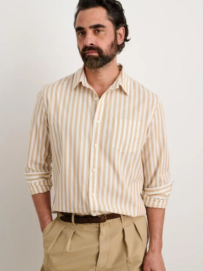 Alex Mill Shirts Mill Shirt In Wide Striped Portuguese Poplin Khakiwhite 8211 Men