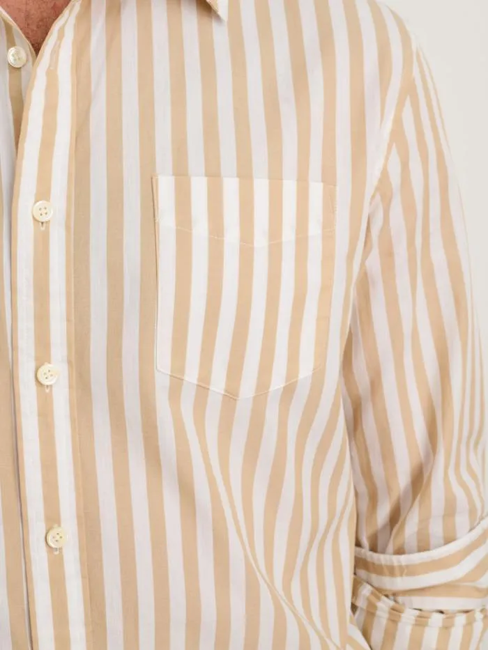 Alex Mill Shirts Mill Shirt In Wide Striped Portuguese Poplin Khakiwhite 8211 Men
