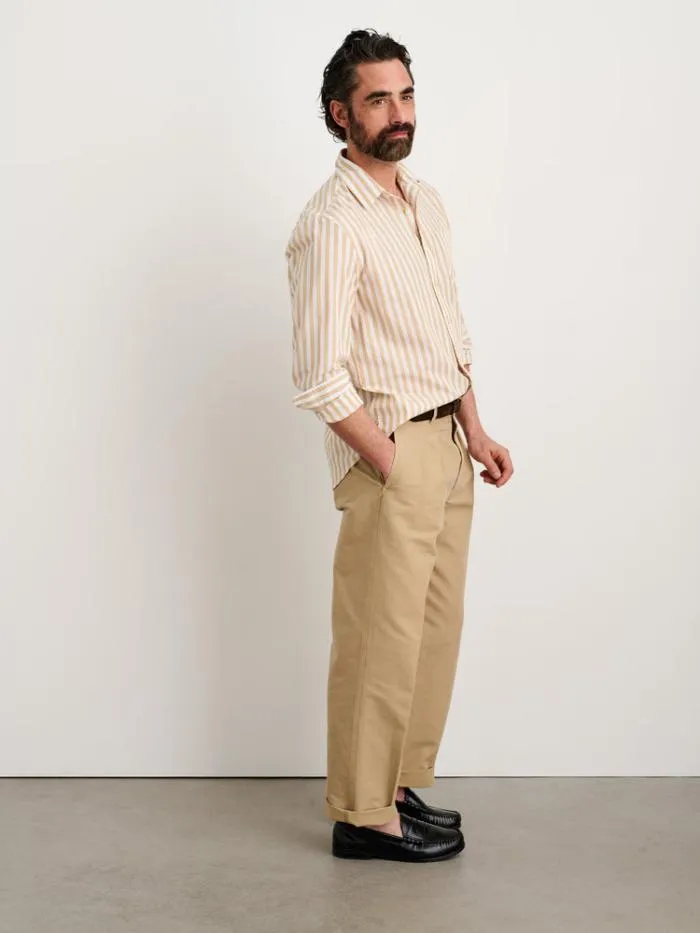Alex Mill Shirts Mill Shirt In Wide Striped Portuguese Poplin Khakiwhite 8211 Men