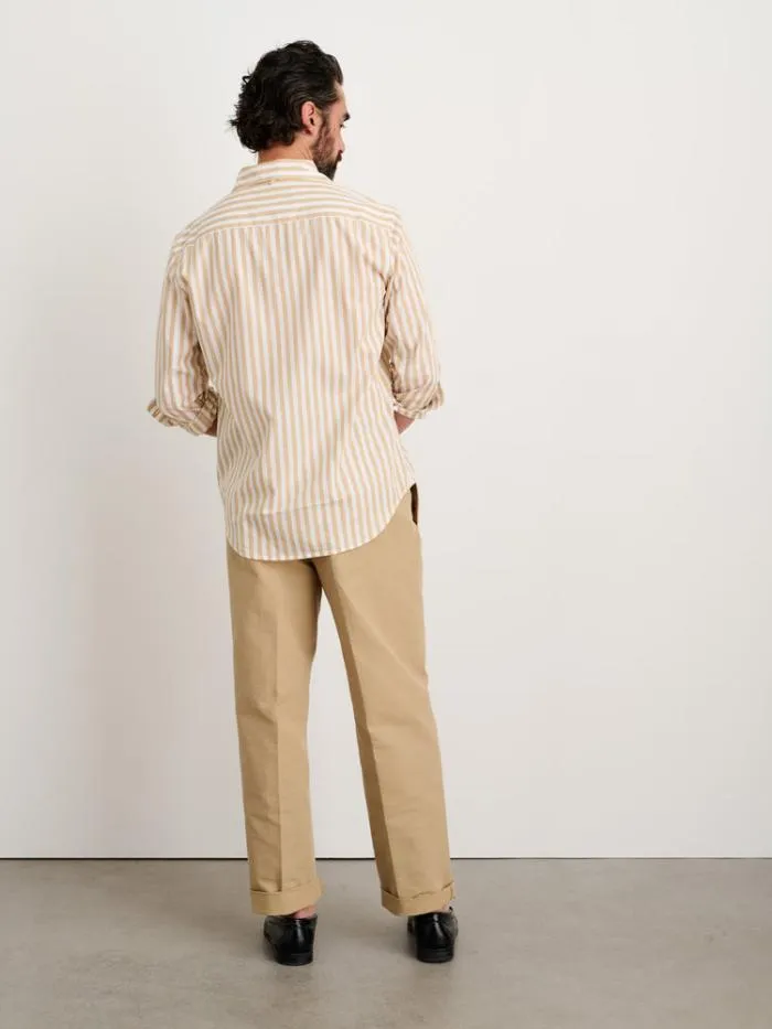 Alex Mill Shirts Mill Shirt In Wide Striped Portuguese Poplin Khakiwhite 8211 Men