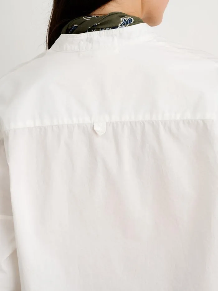 Alex Mill Shirts Tops Jo Collarless Shirt In Paper Poplin 8211 Women
