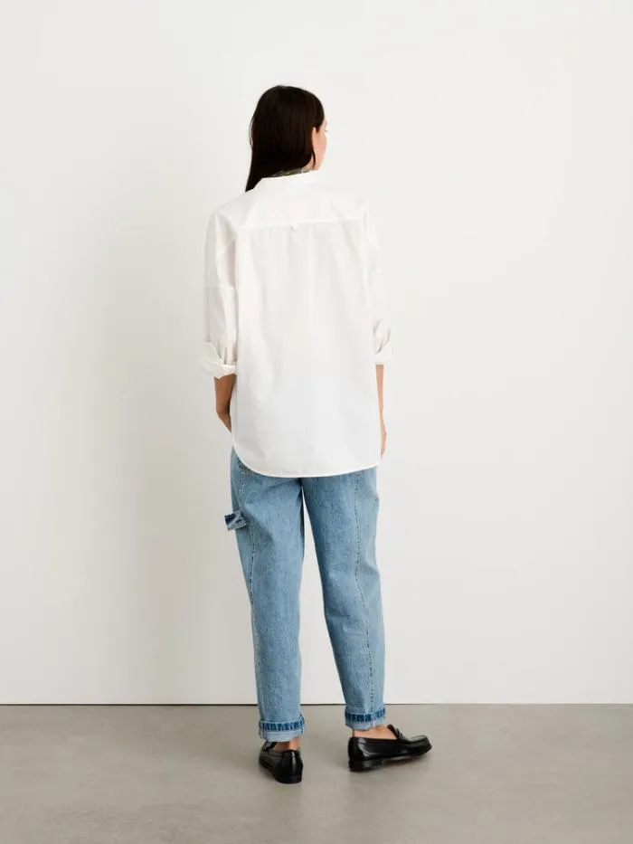 Alex Mill Shirts Tops Jo Collarless Shirt In Paper Poplin 8211 Women