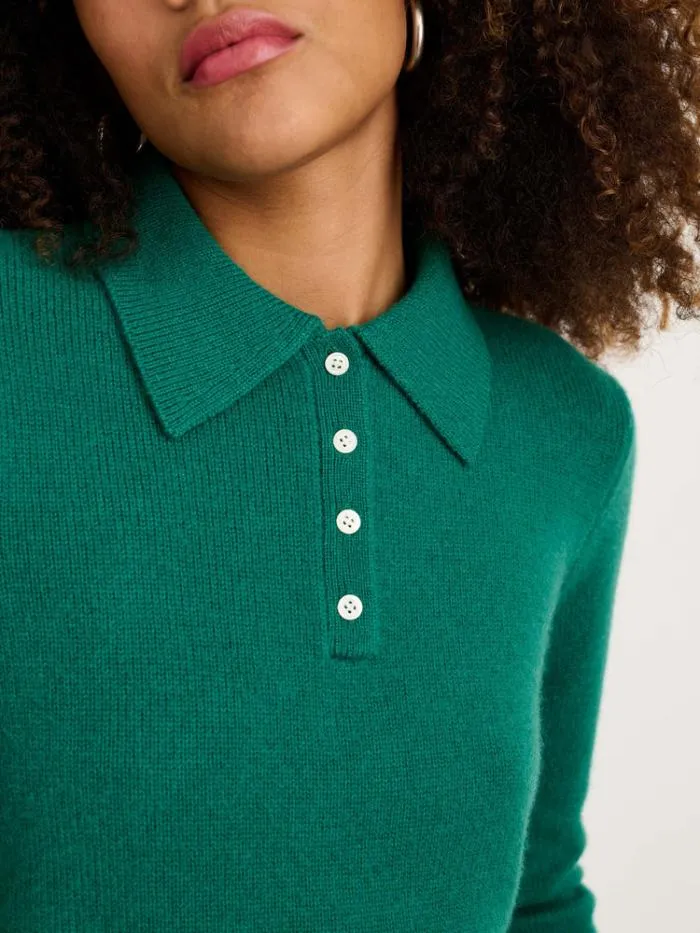 Alex Mill Sweaters Alice Polo In Cashmere Kelly Green 8211 Women