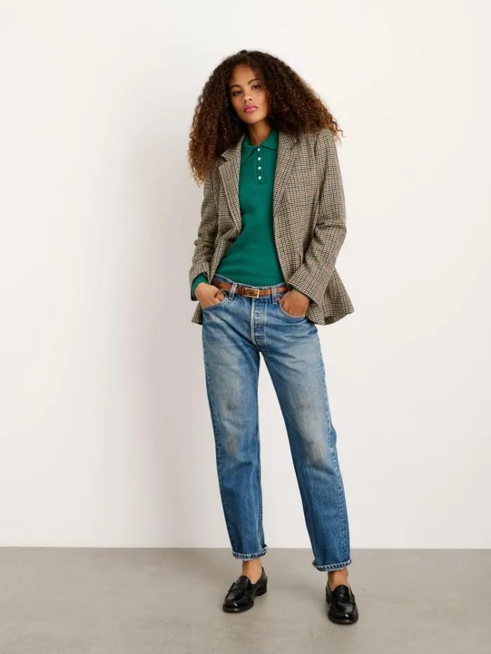 Alex Mill Sweaters Alice Polo In Cashmere Kelly Green 8211 Women