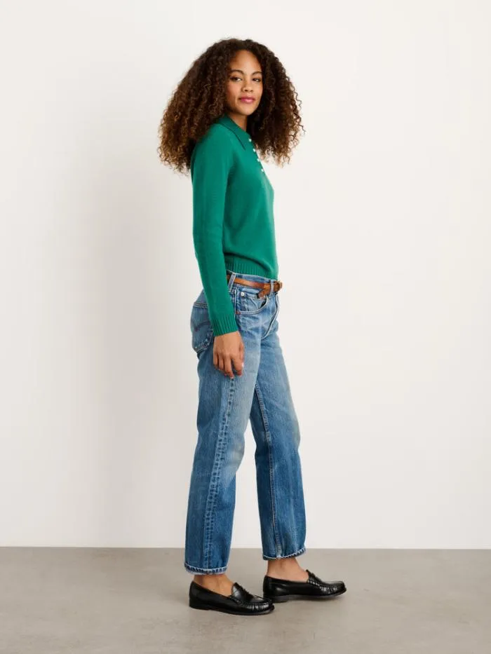 Alex Mill Sweaters Alice Polo In Cashmere Kelly Green 8211 Women