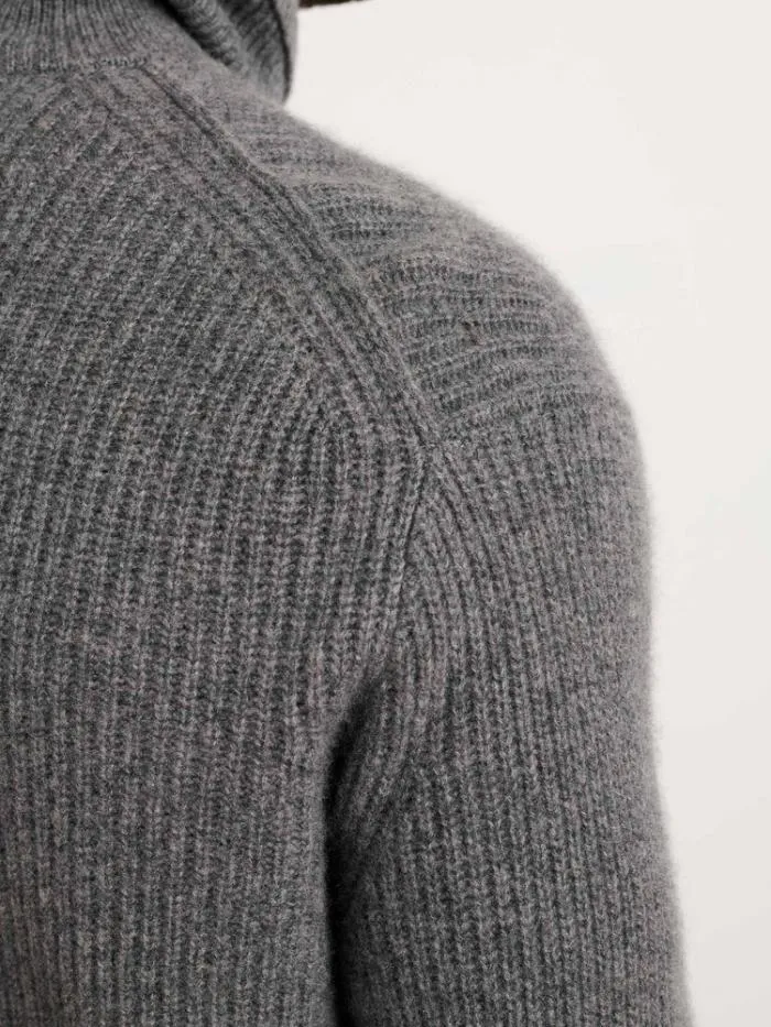 Alex Mill Sweaters Sweatshirts Judd Ribbed Turtleneck In Washed Cashmere Heather Pewter 8211 Men
