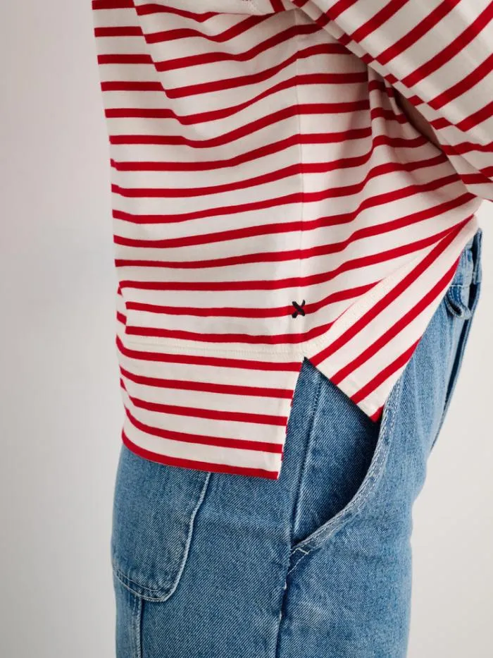 Alex Mill Tees Tanks Beachside Tee In Stripe Whitered 8211 Women