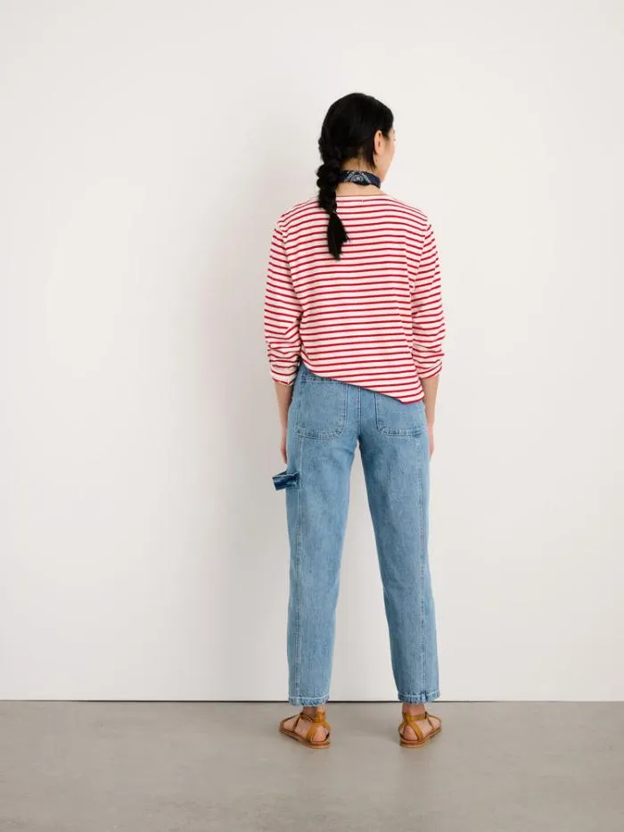 Alex Mill Tees Tanks Beachside Tee In Stripe Whitered 8211 Women