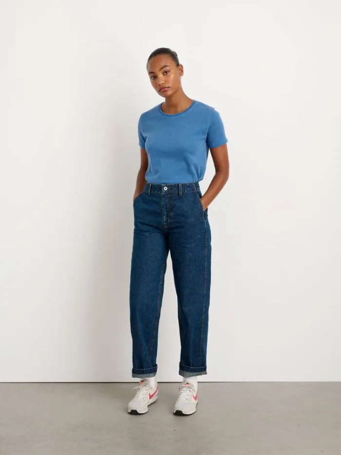 Alex Mill Tees Tanks Scout Crewneck Tee In Vintage Wash Cobalt 8211 Women