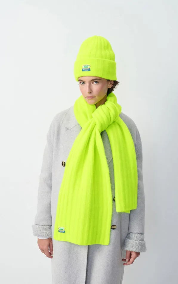 American Vintage Beanies and Caps WomenMen Beanie Vitow Fluorescent Yellow Melange American Vintage Beanies and Caps WomenMen Beanie Vitow Fluorescent Yellow Melange