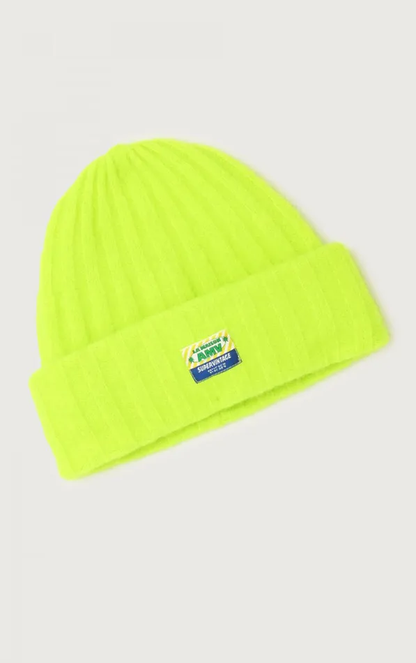 American Vintage Beanies and Caps WomenMen Beanie Vitow Fluorescent Yellow Melange American Vintage Beanies and Caps WomenMen Beanie Vitow Fluorescent Yellow Melange