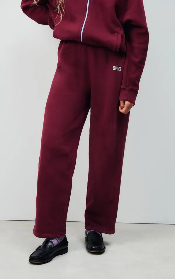American Vintage Joggers and Leggings Women Joggers Izubird Vintage Burgundy