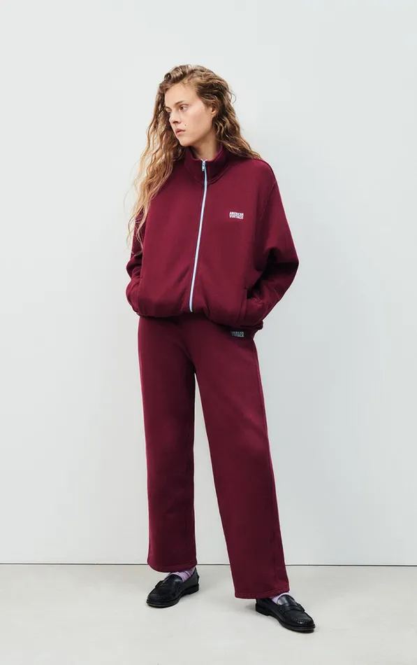 American Vintage Joggers and Leggings Women Joggers Izubird Vintage Burgundy