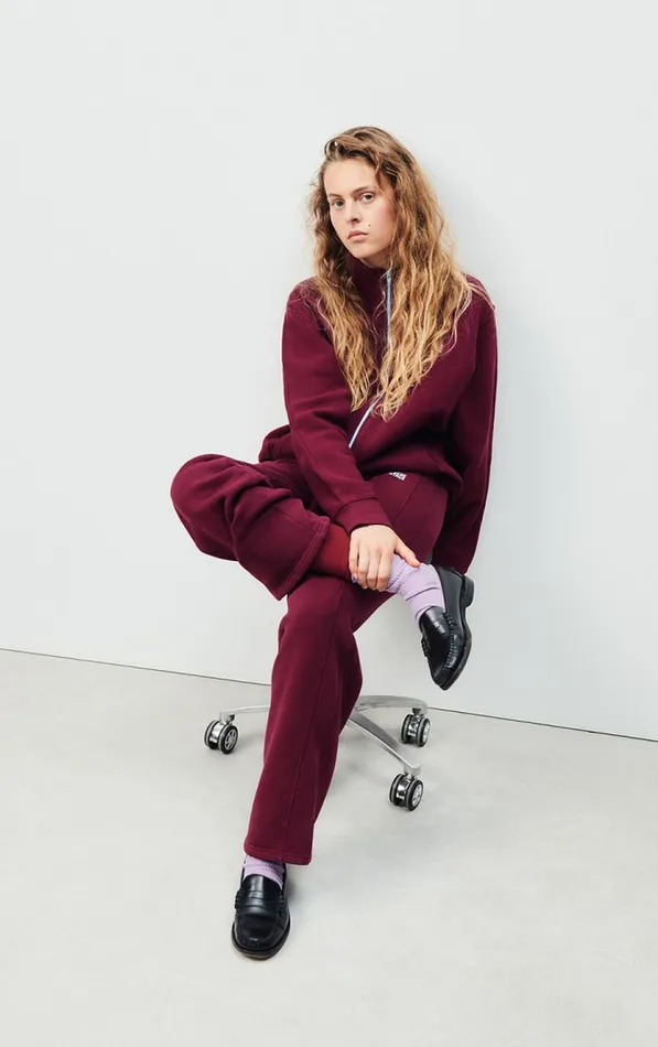 American Vintage Joggers and Leggings Women Joggers Izubird Vintage Burgundy