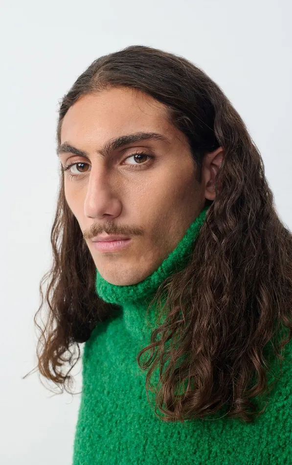 American Vintage Jumpers and Cardigans Men Jumper Zolly Melange Basil American Vintage Jumpers and Cardigans Men Jumper Zolly Melange Basil