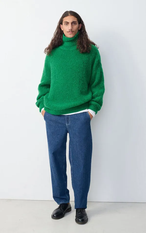 American Vintage Jumpers and Cardigans Men Jumper Zolly Melange Basil American Vintage Jumpers and Cardigans Men Jumper Zolly Melange Basil