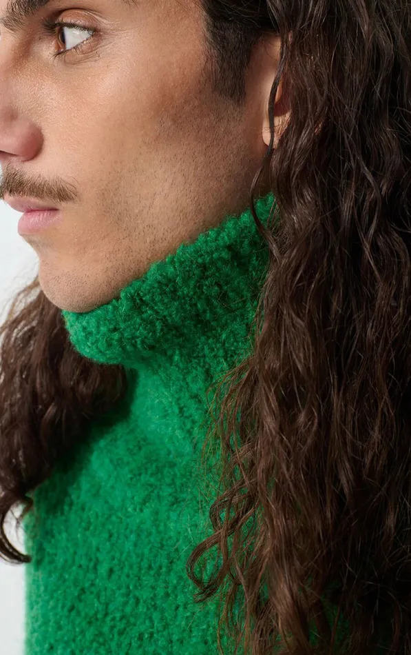 American Vintage Jumpers and Cardigans Men Jumper Zolly Melange Basil American Vintage Jumpers and Cardigans Men Jumper Zolly Melange Basil