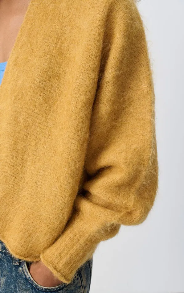 American Vintage Jumpers and Cardigans Women Cardigan Nuny Honey Melange American Vintage Jumpers and Cardigans Women Cardigan Nuny Honey Melange
