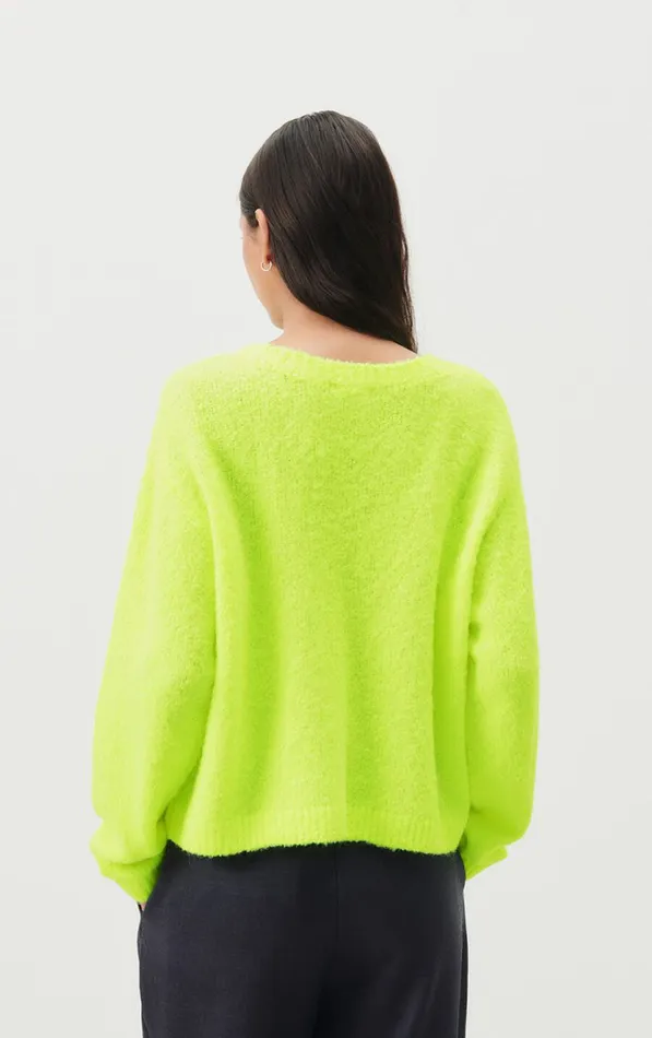 American Vintage Jumpers and Cardigans Women Jumper Cikoya Neon Yellow American Vintage Jumpers and Cardigans Women Jumper Cikoya Neon Yellow