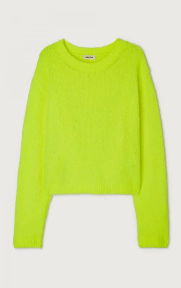 American Vintage Jumpers and Cardigans Women Jumper Cikoya Neon Yellow American Vintage Jumpers and Cardigans Women Jumper Cikoya Neon Yellow