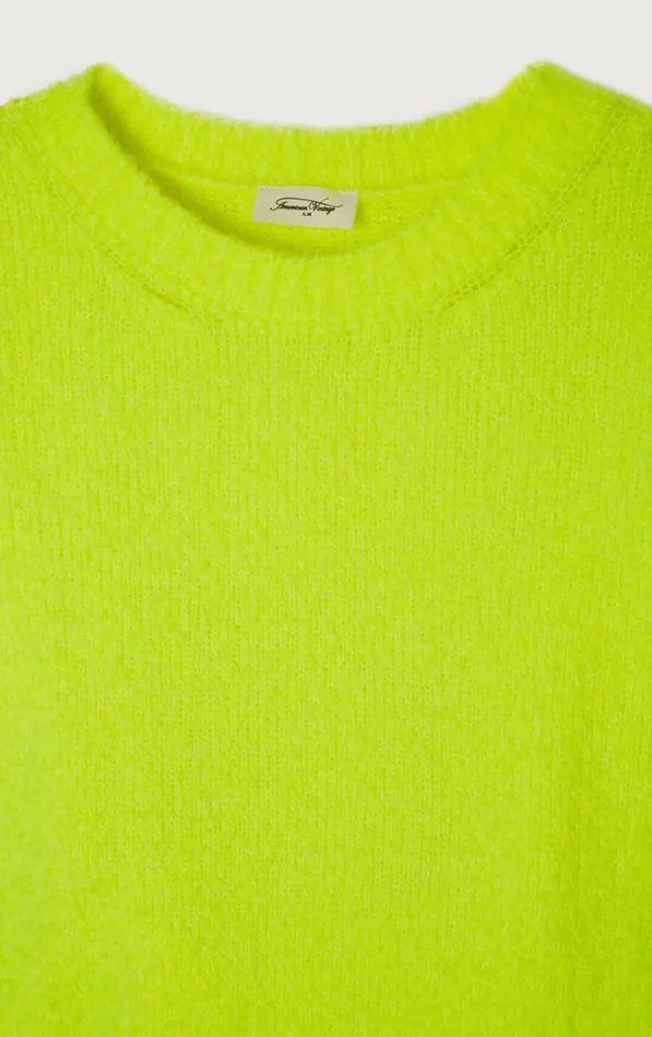 American Vintage Jumpers and Cardigans Women Jumper Cikoya Neon Yellow American Vintage Jumpers and Cardigans Women Jumper Cikoya Neon Yellow