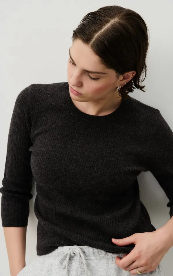 American Vintage Jumpers and Cardigans Women Jumper Raxow Charcoal Melange American Vintage Jumpers and Cardigans Women Jumper Raxow Charcoal Melange