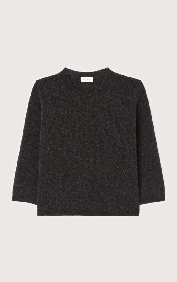 American Vintage Jumpers and Cardigans Women Jumper Raxow Charcoal Melange American Vintage Jumpers and Cardigans Women Jumper Raxow Charcoal Melange
