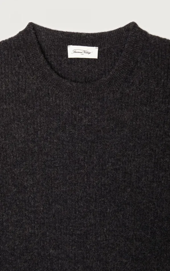 American Vintage Jumpers and Cardigans Women Jumper Raxow Charcoal Melange American Vintage Jumpers and Cardigans Women Jumper Raxow Charcoal Melange