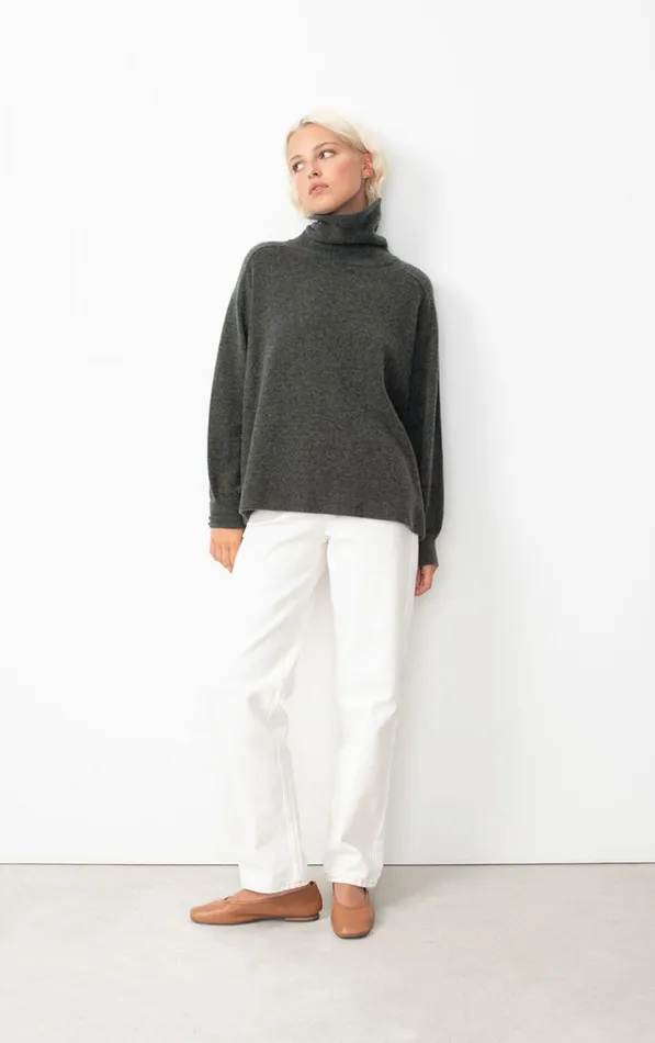 American Vintage Jumpers and Cardigans Women Jumper Raxow Charcoal Melange American Vintage Jumpers and Cardigans Women Jumper Raxow Charcoal Melange
