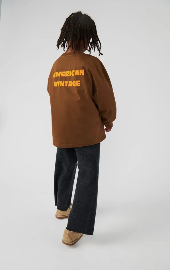 American Vintage Long Sleeve TShirts Kids TShirt Fizvalley Vintage Brunette